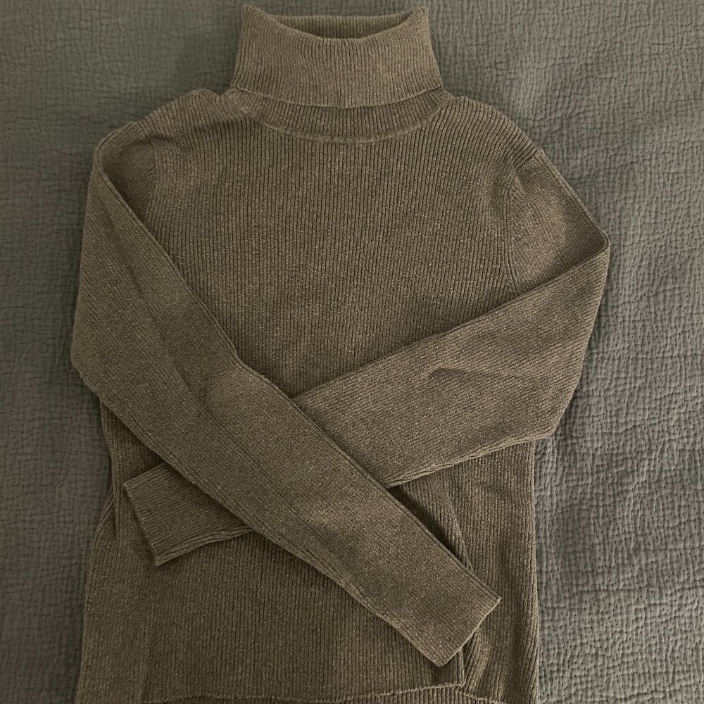 Raw Hem Lands End Turtleneck